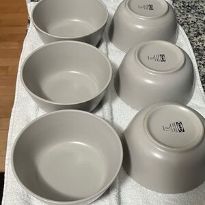 IKEA 6-Pack Gray Stoneware Bowls